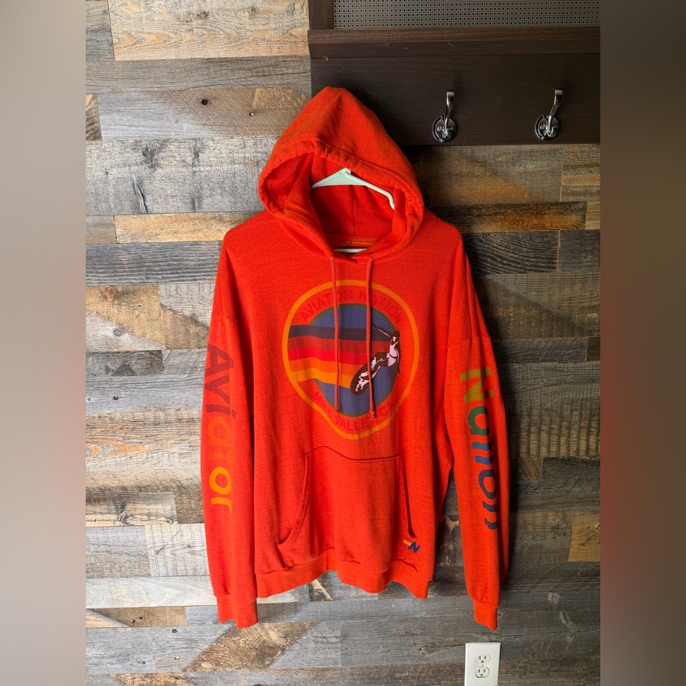 Aviator Nation Bright Orange Pullover Hoodie